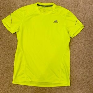 Adidas running shirt. US small. Bright yellow.